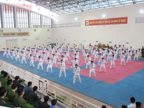 Học viện CSND tổ chức biểu diễn võ thuật nhân ngày Thể thao Việt Nam